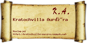 Kratochvilla Auróra névjegykártya